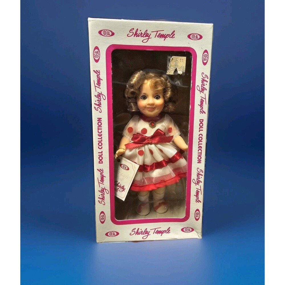 SHIRLEY TEMPLE 8" IDEAL Doll 🍭 w Box 1982 Hong Kong 3P-2513-0000 ❤️️
